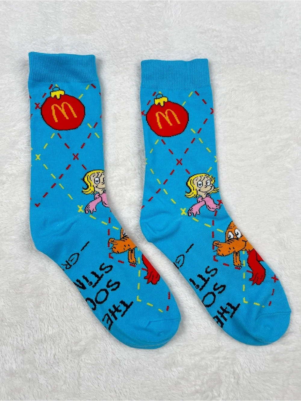 2025 McDonald’s Dr. Seuss Grinch Crew Socks Blue Novelty
